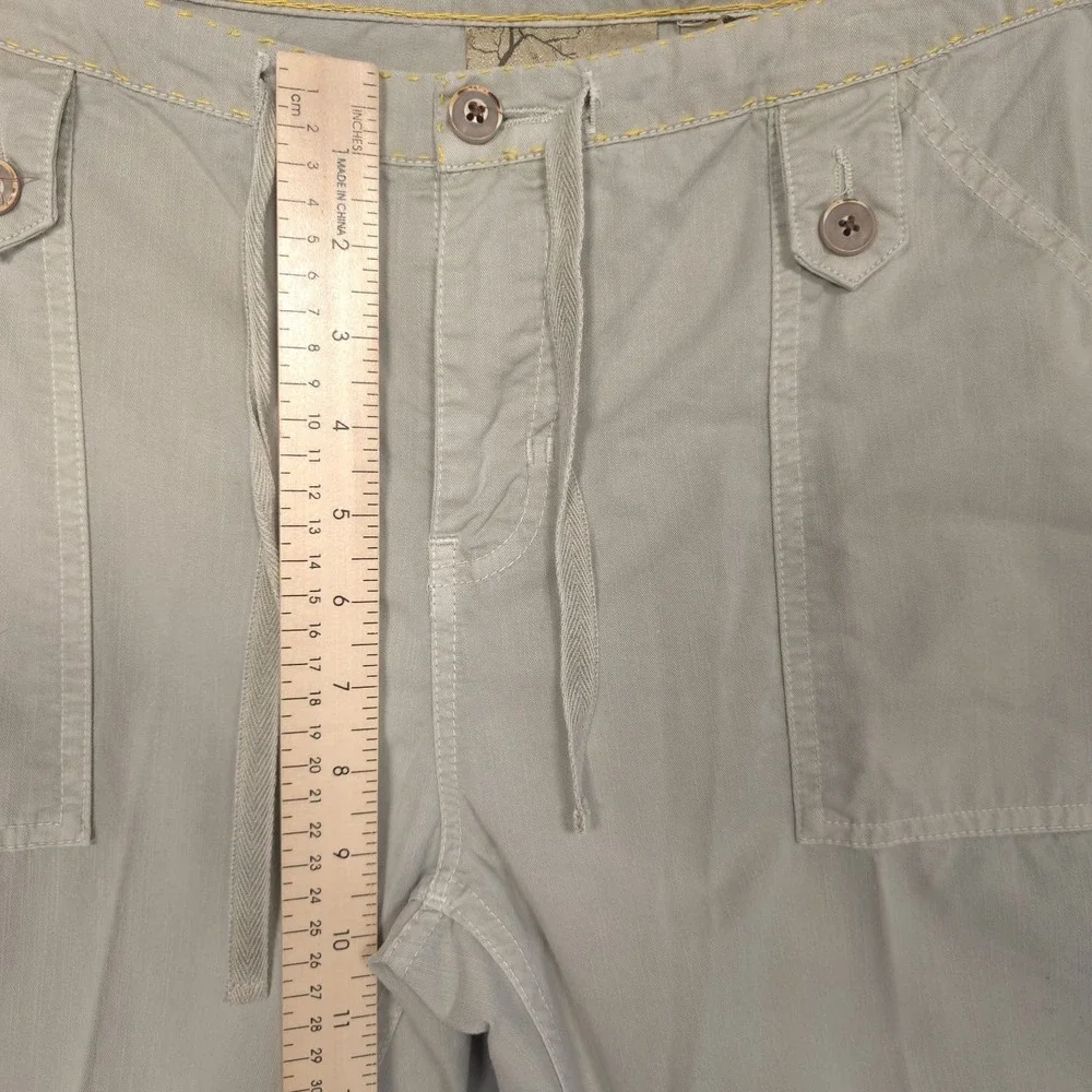 GRAMICCI Women's Pants Size 6 Straight Flare Drawstring Hiking Gray‎ Green